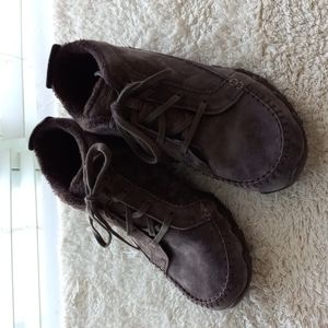 Women's Skechers Ankle Boots Booties Lace Up Suede Sz 8.5